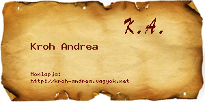 Kroh Andrea névjegykártya